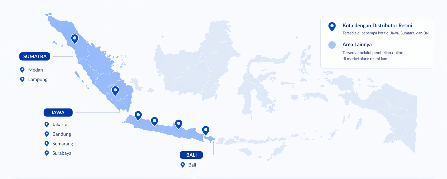 Peta distribusi resmi Good Personal Care di Indonesia